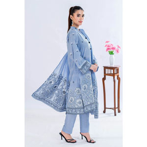 ชุดลำลองมืออาชีพของผู้หญิงดีไซน์ใหม่100% สนามหญ้า3ชิ้นชัลวาร์ Kameez dupatta งานแฮนด์เมดน้ำหนักเบาสวมใส่สบาย - Product Image 3