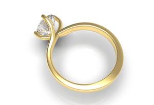 Anillo de Compromiso de Lujo Shama Gems Jewels para Mujer, Chapado en Oro de 18K y Rodio, Plata de Ley 925, con Moissanita Solitaria, Certificado por Terceros - Product Image 2