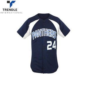 Uniformes de Béisbol de Manga Corta, Venta Caliente, Impresión por Transferencia de Calor, Dos Botones, Antibacterianos, 100% Poliéster, Nombre del Equipo Personalizado - Product Image 2
