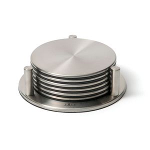 New Design Metal <b>Silver</b> <b>Coaster</b> With Holder Round Shape for Hotels & Restaurants Tabletop Drinks Serving <b>Coasters</b> - Product Image 1