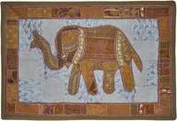 Pesona Bohemian: Permadani Gantung Dinding Gajah Kain Sari Antik Permadani Dinding, Permadani Dinding Antik India, Bohemian