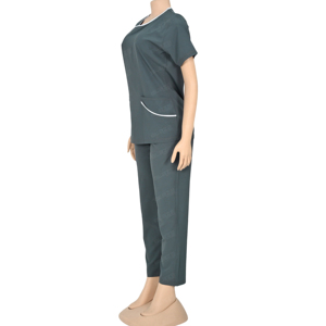 Conjunto de Uniformes Médicos Unisex para Uso Hospitalario, Tela de Sarga de Poliéster/Algodón, Parte Superior y Pantalones - Product Image 3