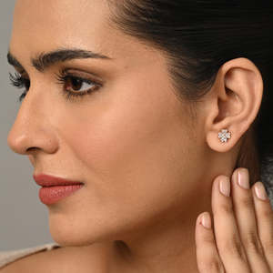 NOVAMART Fine Premium 925 <b>Sterling</b> <b>Silver</b> <b>Stud</b> Earrings for Women & Girls Trendy Diamond Flower Water Drop Shapes Princess Pear - Product Image 3