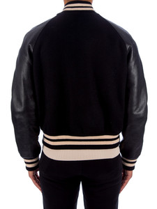 Vestes d'hiver décontractées pour hommes et femmes, corps en laine, manches en cuir, vestes chauffantes CollegeBaseballjacket pour hommes - Product Image 5