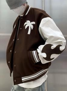 High Quality Custom Street Wear Canvas Front Logo Patch Windproof <b>Vintage</b> Baseball Letterman <b>Varsity</b> <b>Jacket</b> for Men - Product Image 4