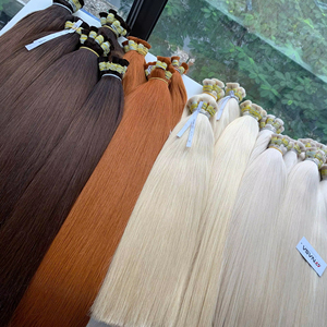 ต่อผมคุณภาพดี แบบเป็นมัด หนาแน่น เงางาม น้ำหนัก 100 กรัม สีอ่อน ยาว 60 ซม. ซุปเปอร์ดับเบิ้ลดรอน ผมแท้เวียดนาม 100% - Product Image 1