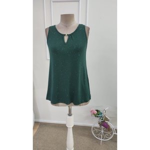 Blusa sin mangas con cuello redondo y brillo arena para mujer, 35986 - Verde - Product Image 4