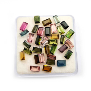 Pierres précieuses en tourmaline naturelle de 3x5 mm, taille baguette, facettées, calibrées, multi-tourmaline, pour la fabrication de bijoux, pour Alibaba - Product Image 6
