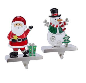 Supports de bas pour manteau Lot de 2 porte-bas de Noël antidérapants 3D Père Noël Bonhomme de neige Cintres pour manteau - Product Image 1