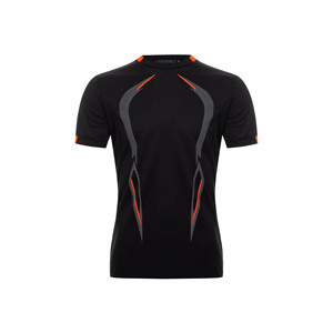 Camiseta Deportiva de Compresión para Hombre, Negra y Naranja, Manga Corta, Secado Rápido, Cuello Redondo, Ajuste Delgado, Transpirable, Ecológica, Precio al por Mayor - Product Image 2