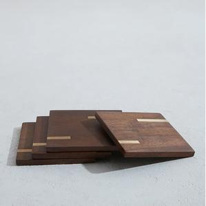 Couleur bleue meilleure vente mangue en bois en forme de carré décor de table sous-verres à thé ensemble de 4 avec des tailles 4x4 pouces - Product Image 5