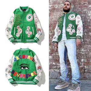 OEM personalizado Vintage Letterman Varsity chaqueta de los hombres de alta calidad de cuero personalizado manga Chenille bordado con capucha Bomber Plus tamaño - Product Image 3