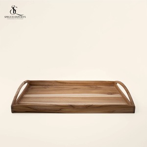 Modern Elegant Farmhouse Style Serving Tray Premium Quality Natural Wood for Ramadan Wedding Diwali Occasions - Product Image 2