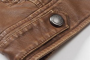 Chaqueta de piel de cordero de lujo Diseño minimalista Tallas grandes Impermeable Tacto ligero para el día a la noche Chaqueta de cuero para hombres - Product Image 6