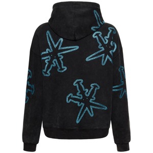 เสื้อฮู้ดฮิปฮอปแบบสวมศีรษะทรงโอเวอร์ไซส์สำหรับผู้ชายเสื้อผ้าแนวสตรีทประดับพลอยเทียมแวววาวสำหรับฤดูใบไม้ร่วงและฤดูหนาวออกแบบได้ตามต้องการ - Product Image 3