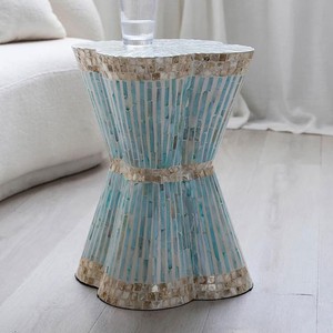 Mesa auxiliar lateral de nácar de lujo, muebles nacarados, fregona lateral, acento para sala de oficina - Product Image 6