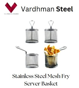 2025 article le plus vendu panier de serveur de friture en maille d'acier inoxydable, panier de friture en acier inoxydable, panier de service en maille, serveur de panier de friture - Product Image 5