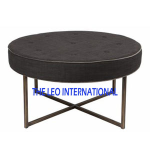 Table basse ottomane en acier, mousse et tissu pour salon, meubles de salon, tabouret gonflable, repose-pieds, 36x36x16 pouces - Product Image 5