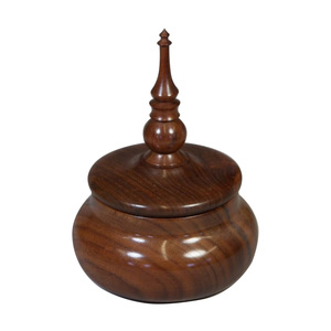 Acabado oscuro Aspecto real Forma personalizada Equipo de servicio de entierro funerario Cenizas Urnas de cremación de madera con mango - Product Image 1