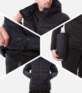 Chaqueta Acolchada Ligera y Aislante de Moda para Hombre, Chaqueta de Invierno con Capucha, Resistente al Viento y con Cremallera Duradera - Product Image 5