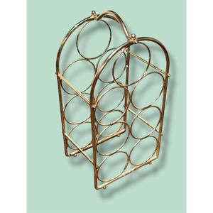 Casier à vin 7 bouteilles en laiton vintage direct d'usine, décor de bar du milieu du siècle - Product Image 2