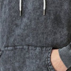 Sudadera con capucha Black Acid Wash Cuello redondo Logotipo personalizado Diseñado Ropa de invierno para hombres y mujeres Material de poliéster/algodón antiarrugas - Product Image 5