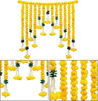 Marifold bandhanwar bunga buatan toran warna kuning hiasan pintu gantung karangan bunga untuk diwali haldi dan dekorasi pernikahan