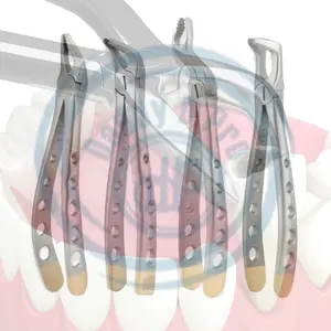 Nouveau lot de 6 pinces à extraction dentaire de haute qualité revêtues de diamant en acier inoxydable plaqué or BY DADDY D PRO CE & ISO