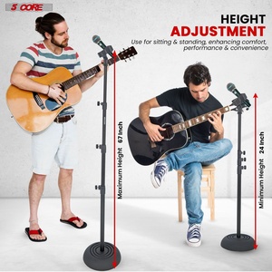 5Core Mic <b>Stand</b> Floor Adjustable Universal Heavy Duty <b>Microphone</b> <b>Stands</b> Round Base Soporte De microfono - Product Image 6