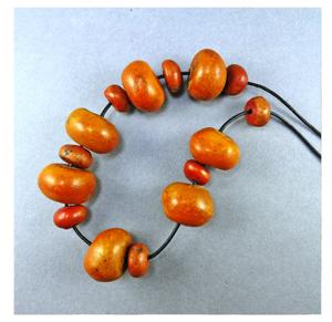 Vintage African Simulated Copal Resin Like Handmade Multicolor Necklace with Eco-Friendly <b>Angel</b> and Buddhism Style - Product Image 2