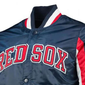 เสื้อแจ็กเก็ตซาตินสำหรับผู้ชายวัสดุเนื้อแข็งสไตล์สตรีทพร้อมคอตั้งติดฉลากส่วนตัว - Product Image 5