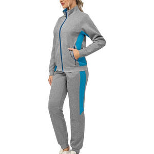 Chándal de algodón con logotipo personalizado para mujer, ropa informal de invierno con patrón sólido y cuello con capucha a la venta de fábrica - Product Image 4