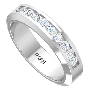 Modern Women 14K Gold & Natural Diamond Sumptuous 9 <b>Stone</b> Bands for Everyday Wear and Every Occasions - Product Image 1