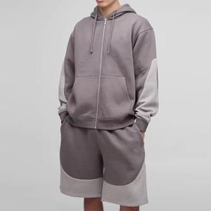 Conjuntos de Pantalones Cortos y Sudaderas con Cremallera 2026, Logotipo Personalizado, 100% Algodón, Diseño Extra Grande, Conjunto Doble Grueso para Hombre - Product Image 3