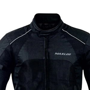 Veste de moto en maille d'été personnalisée pour hommes, équipement de conduite léger et respirant avec protection blindée, col montant - Product Image 3