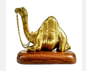 Statue d'éléphant fabriquée à la main en laiton massif Figurine décorative Antique Artware Antique décor à la maison Statue d'animal finition polie - Product Image 6