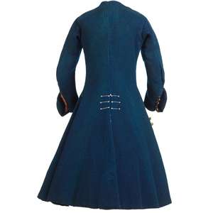 เสื้อโค้ทกันหนาวขนแกะแกลบเบอร์กันดีแบบยืดหยุ่นเสื้อโค้ทสีฟ้าทำด้วยมือสไตล์ยุคกลางศตวรรษที่17th - Product Image 5