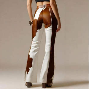 Pantalones de Cuero de Cintura Alta con Frente Plano para Mujer, Impermeables, Resistentes al Viento, Ecológicos, de Tela Suave y Lisa para Uso Diario - Product Image 3