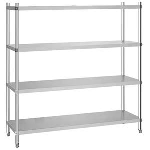 천장 장착 스테인레스 스틸 선반 부엌 교수형 냄비 랙 보관 주최자 산업 스타일 벽걸이 선반 단위 - Product Image 1