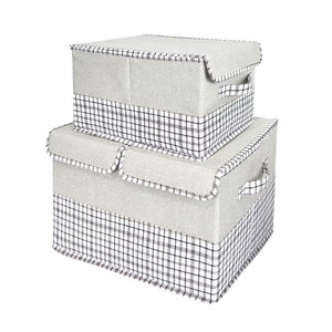 Boîtes Paniers de rangement en tissu avec poignées en corde pour garde-robe vêtements pliable grande boîte à bijoux Cube de rangement en tissu - Product Image 6