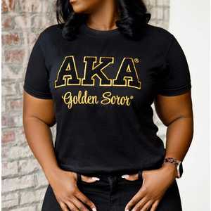 <b>Women's</b> XAKA Graphic T-Shirt Crew Neck Short Sleeve in <b>Black</b> & Gray with Bold Red and Green Letters Greek Wear Sorority T-shirt - Product Image 4