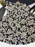 Magnifique robe Anarkali évasée en coton mousseline noir, imprimée numériquement, pour femmes, style Salwar Kameez, ethnique indien et pakistanais.