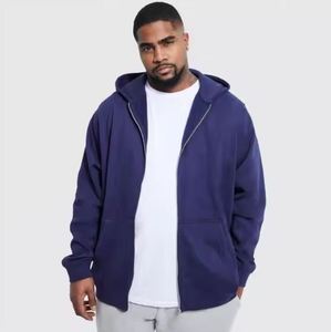 Sweat à capuche pour homme 100% coton thermique à fermeture éclair complète Design personnalisé bouffant imprimé imperméable lourd GSM pour l'hiver - Product Image 4