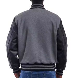 Veste bomber de baseball en coton respirant de style tendance sur mesure, type varsity, avec poche boutonnée, vêtements d'extérieur, taille plus pour hommes - Product Image 6