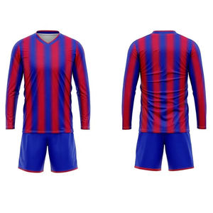 Conjunto de Uniforme de Fútbol de Poliéster 100% con Estampado por Transferencia de Calor Rojo, Camiseta y Pantalones Cortos de Fútbol, Totalmente Personalizado, Manga Larga, Antibacteriano - Product Image 6