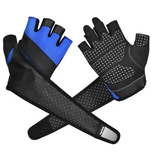 Ergonomic Fitness <b>Gloves</b> with Shock-Absorbing Palm, Breathable <b>Fingerless</b> Gym <b>Gloves</b> with Wrist Strap - Product Image 6