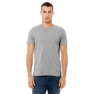 T-shirt unisexe gris athlétique CVC 52% Airlume Cotton 48% Polyester 4.2 Oz Short Sleeve O-Neck Formal Style - Product Image 6