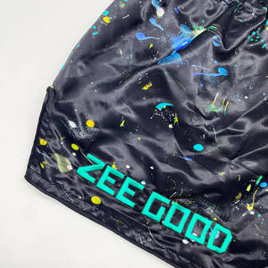 กางเกงขาสั้นเล่นยิมของผู้ชายสำหรับฝึกซ้อมศิลปะการต่อสู้แบบกำหนดเองเอวยางยืดพิมพ์ลายวัสดุผ้าใบแบบเรียบง่าย - Product Image 4