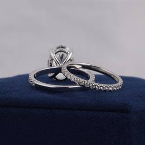 Anillo de Compromiso Vintage con Diamante Cultivado en Laboratorio de Corte Brillante Redondo de 3.0 CT, Halo Oculto, Oro Blanco de 14k, Certificado IGI - Product Image 2