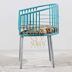 Chaise design indienne en fer moderne avec sièges en tissu pour restaurants et hôtels Salle à manger de style ferme Nouvelle chaise design - Product Image 3